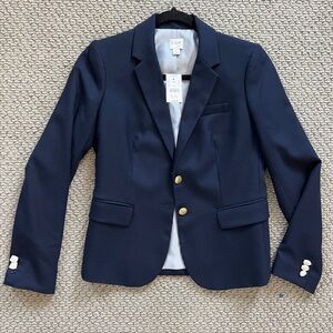NEW J. Crew Navy Blazer with Striped Lining and Gold Buttons
